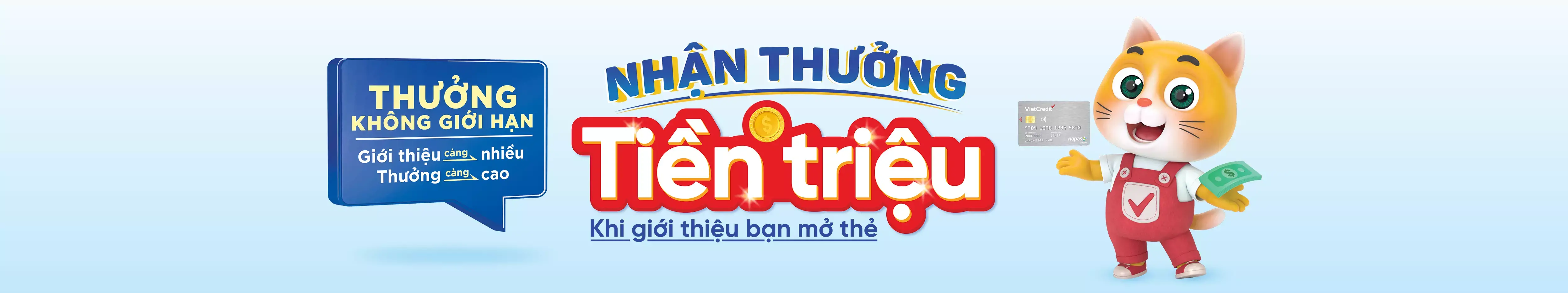 Nhận thưởng tiền triệu khi giới thiệu bạn mở thẻ