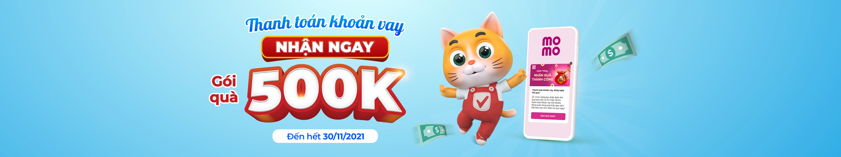 Thanh toán khoản vay, nhận ngay gói quà 500k